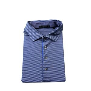 Greyson Purple Blue Striped Performance Men's Golf Polo Shirt Size XL